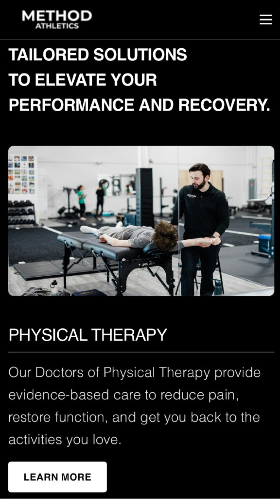 Method Athletics — mobile services overview with physical therapy