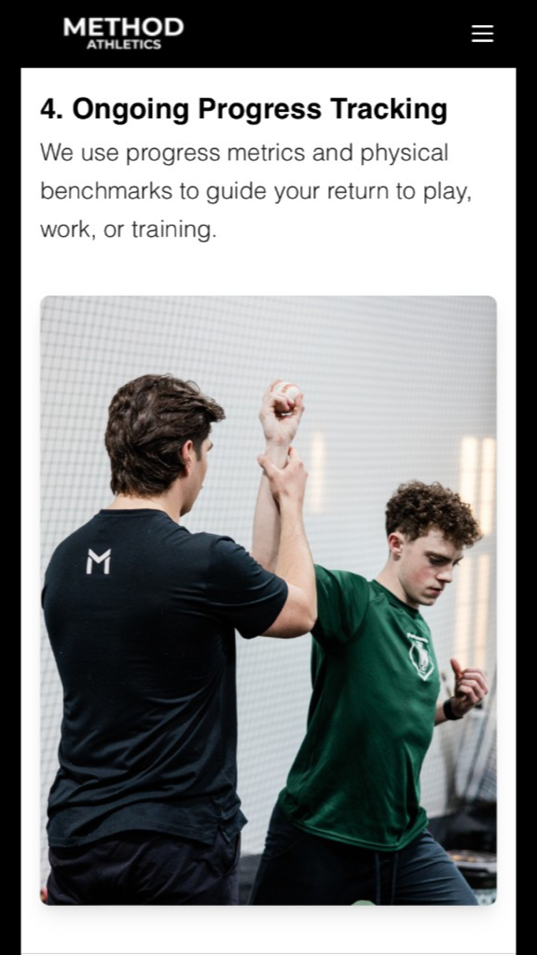 Method Athletics — mobile Method process with ongoing progress tracking